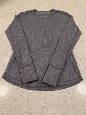 LULULEMON Outrun Running Long Sleeve Crewneck Top | Jacquard Ice Grey Size 4